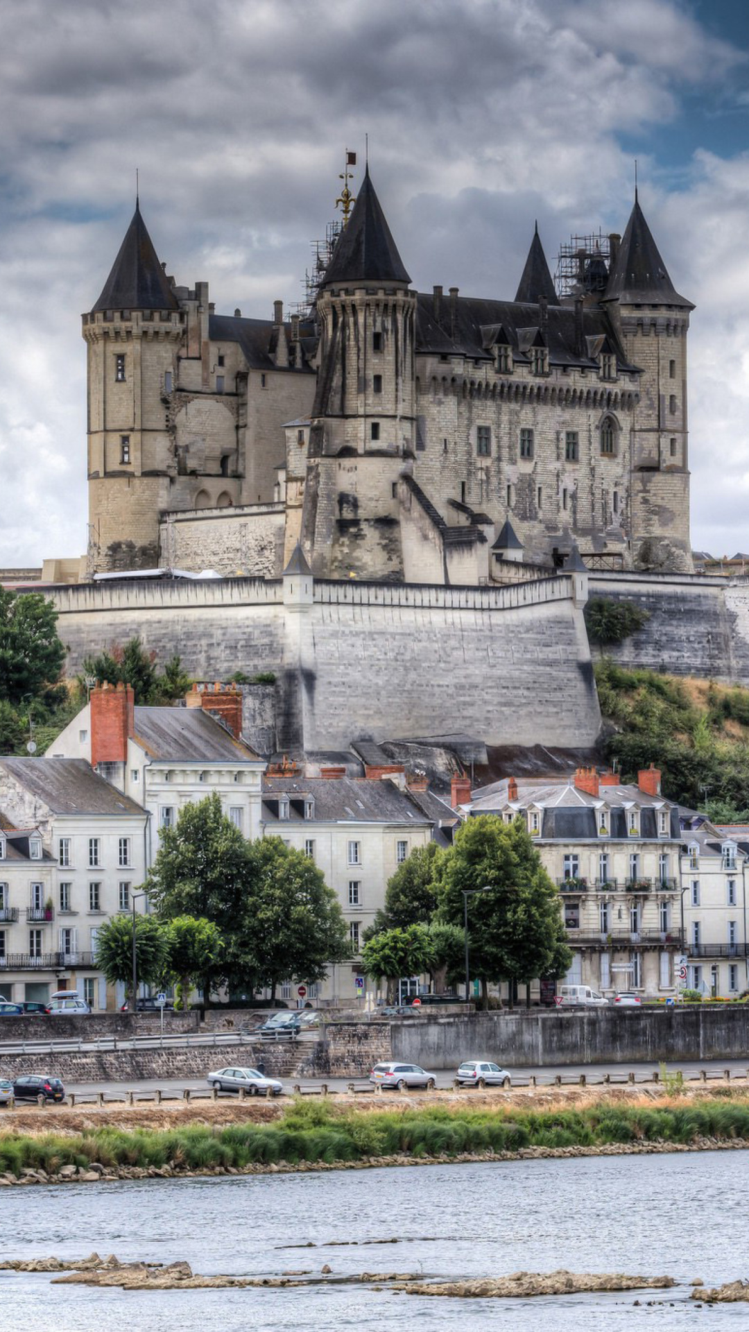 Saumur Castle on Loire wallpaper 1080x1920