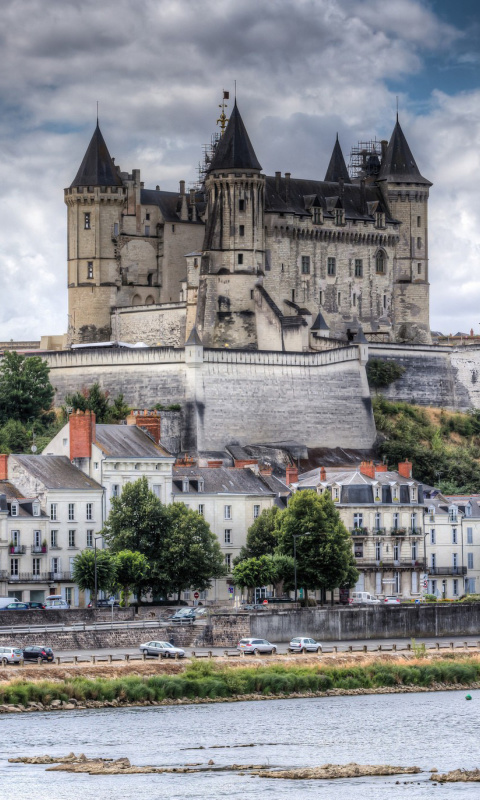 Saumur Castle on Loire wallpaper 480x800