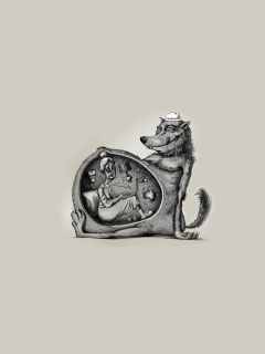 Little Red Riding Hood - Wolf And Granny wallpaper 240x320