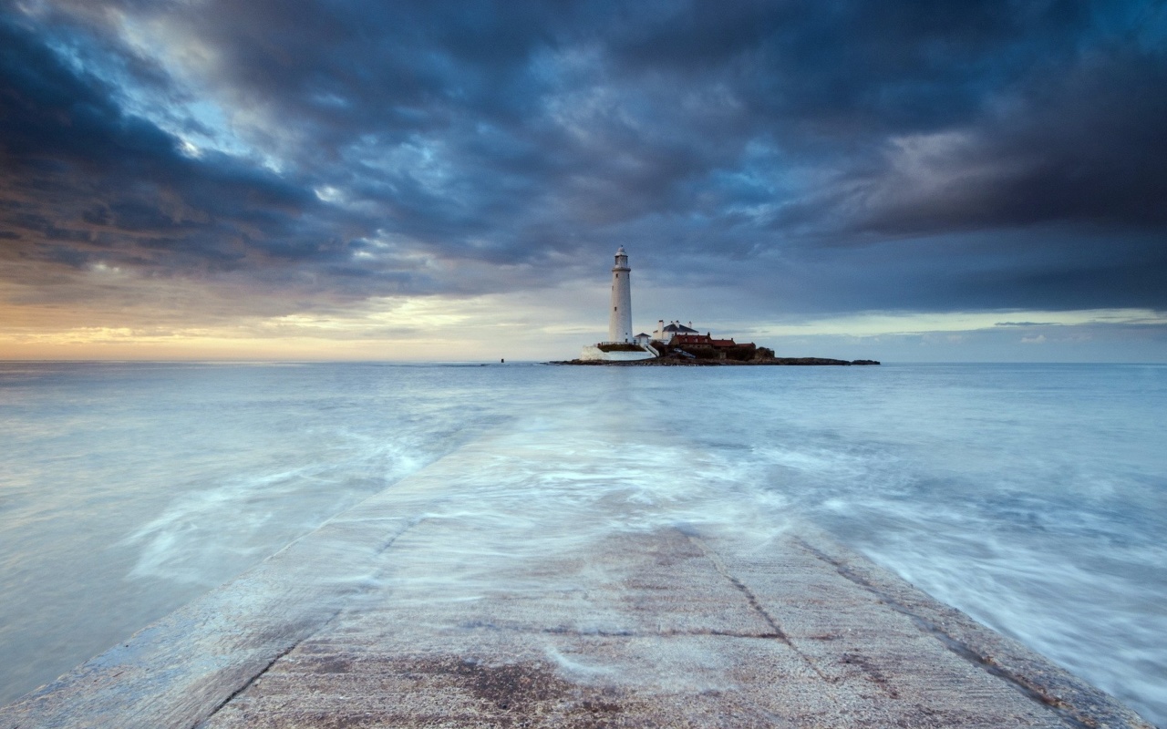 Lighthouse in coastal zone wallpaper 1280x800