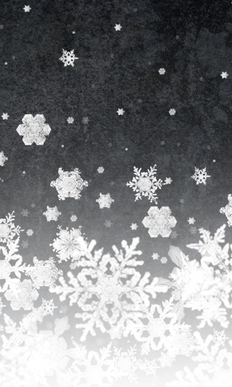 Fondo de pantalla Snowflakes 768x1280