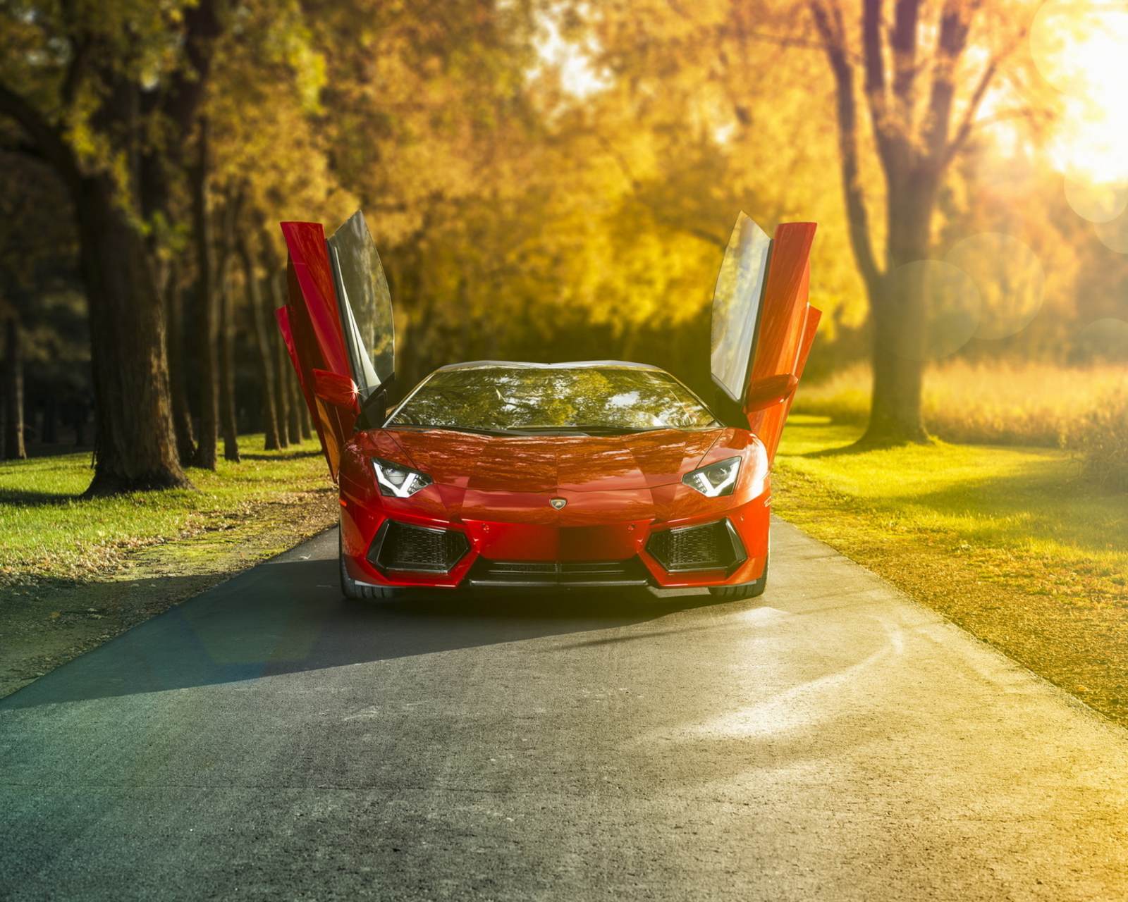 Red Lamborghini Aventador wallpaper 1600x1280