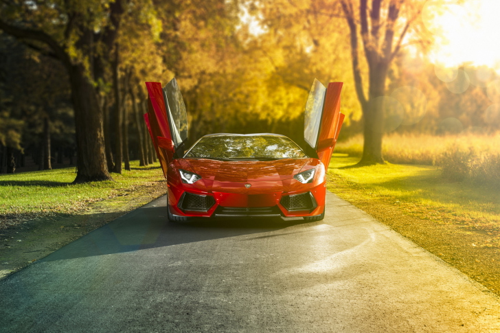 Red Lamborghini Aventador screenshot #1