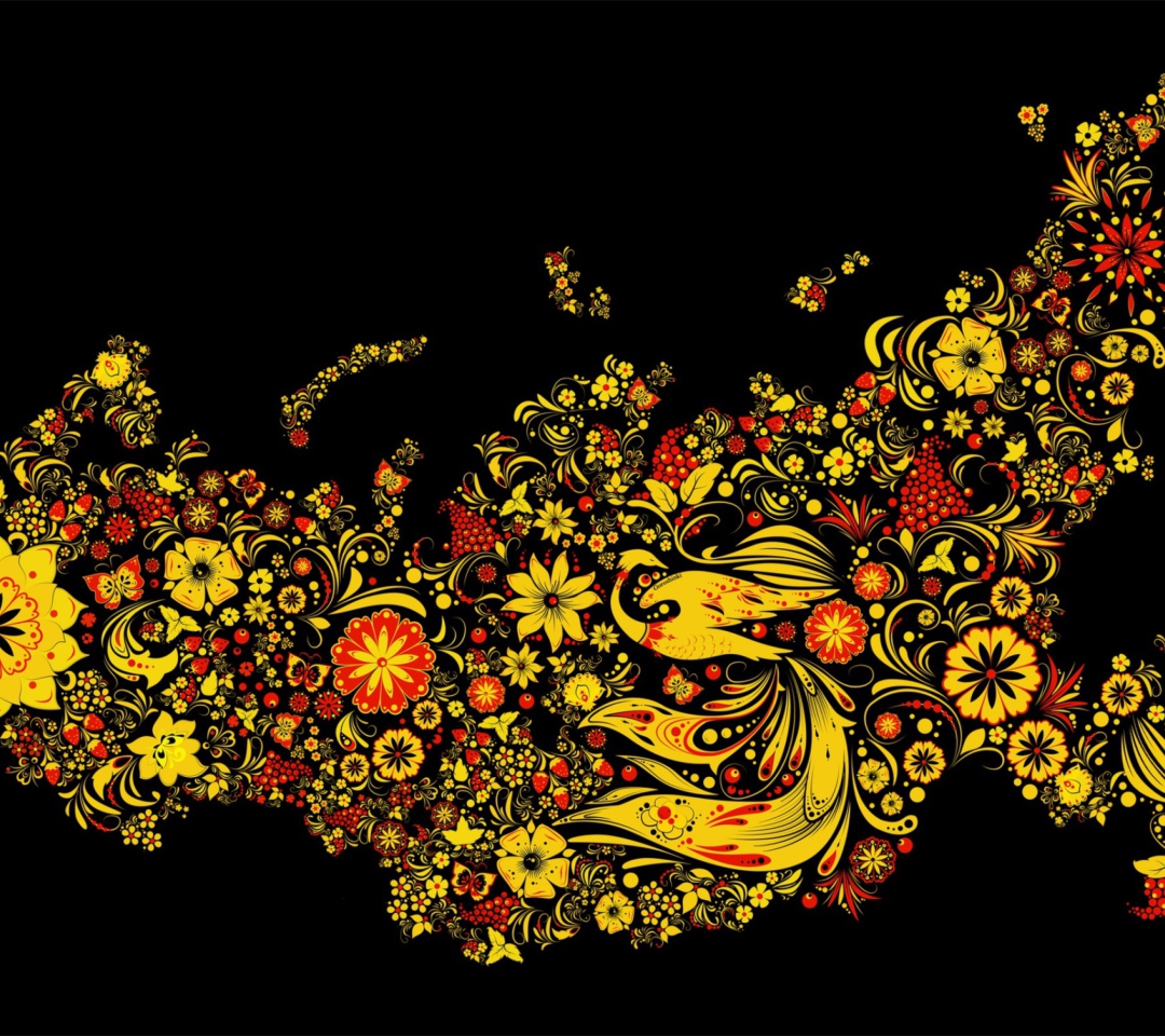 Asian Floral Design wallpaper 1080x960