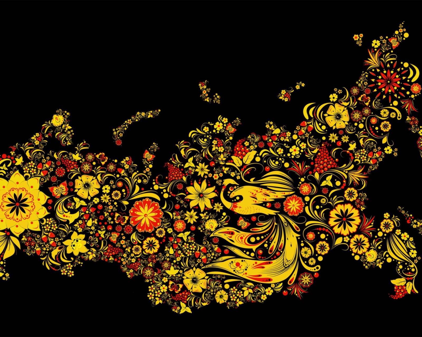 Asian Floral Design wallpaper 1600x1280