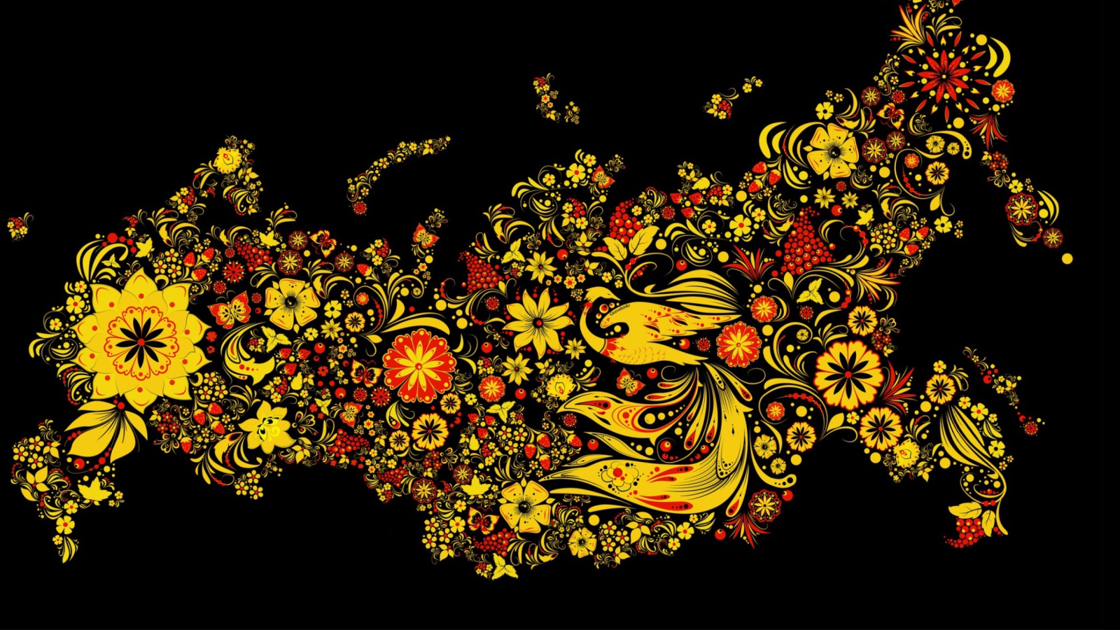 Asian Floral Design wallpaper 1600x900