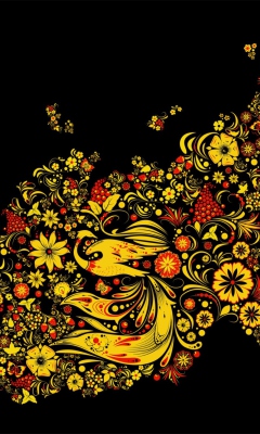 Asian Floral Design wallpaper 240x400