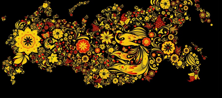 Asian Floral Design wallpaper 720x320