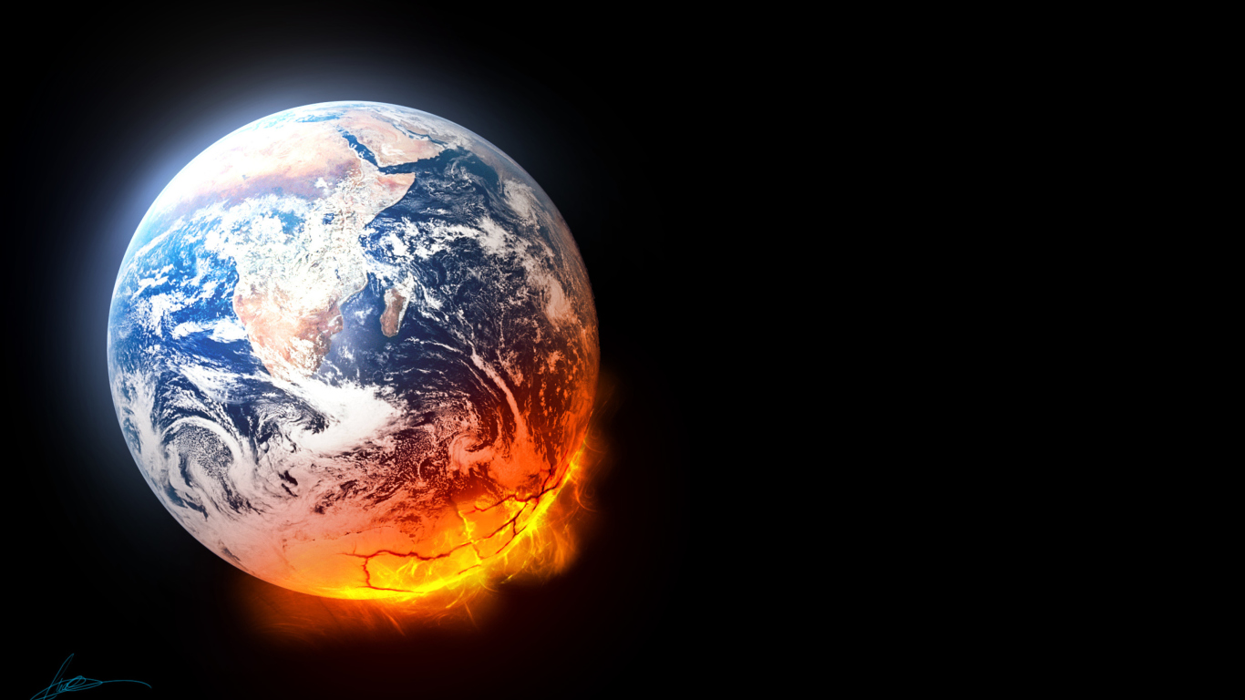 Das Melted Planet Earth Wallpaper 1366x768