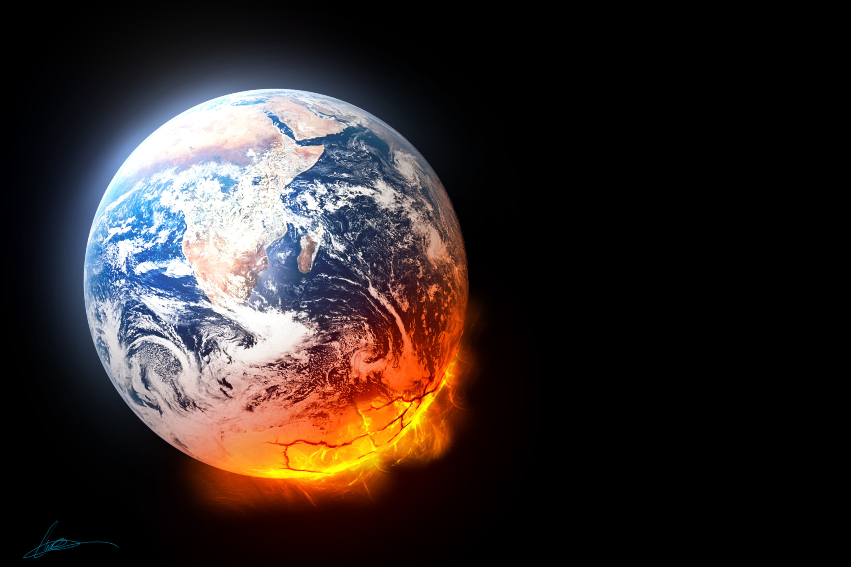 Melted Planet Earth wallpaper 2880x1920