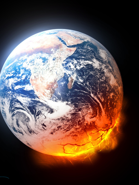 Fondo de pantalla Melted Planet Earth 480x640