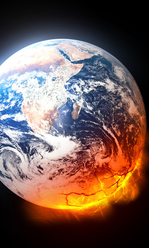 Melted Planet Earth wallpaper 480x800