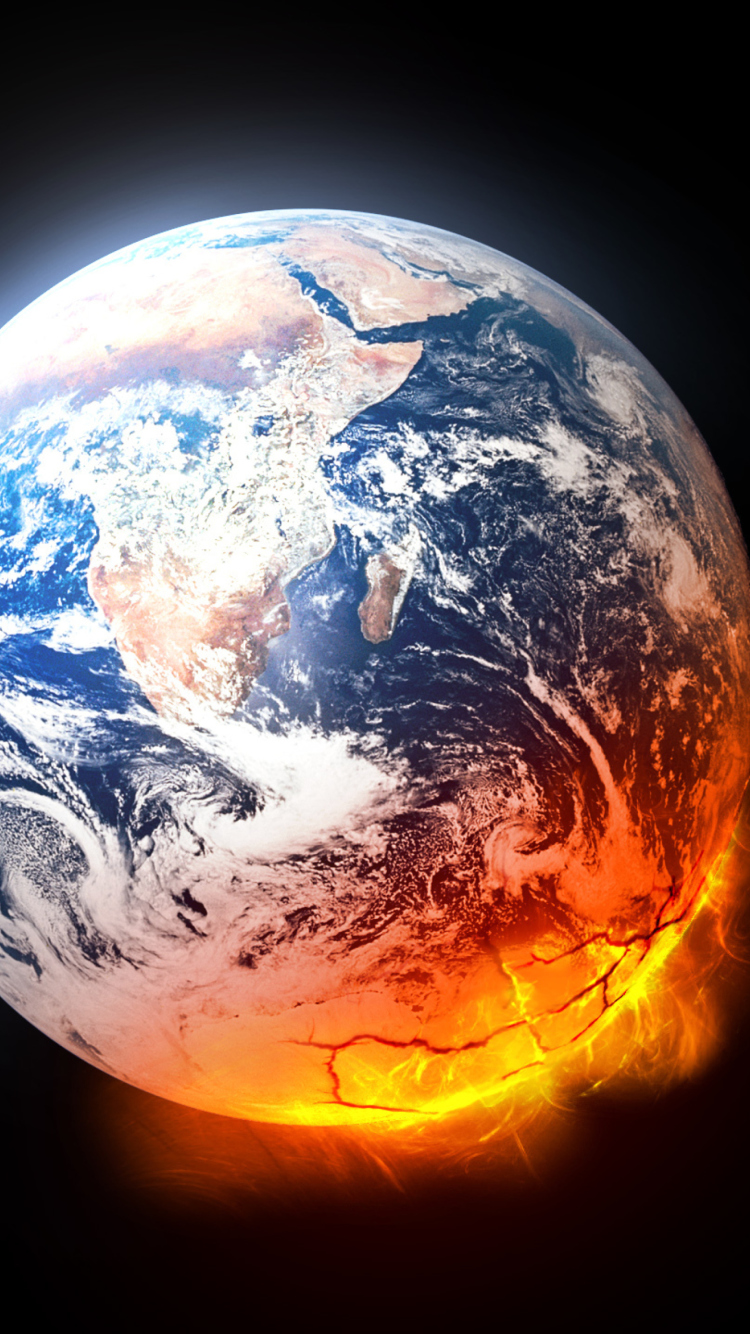 Melted Planet Earth wallpaper 750x1334