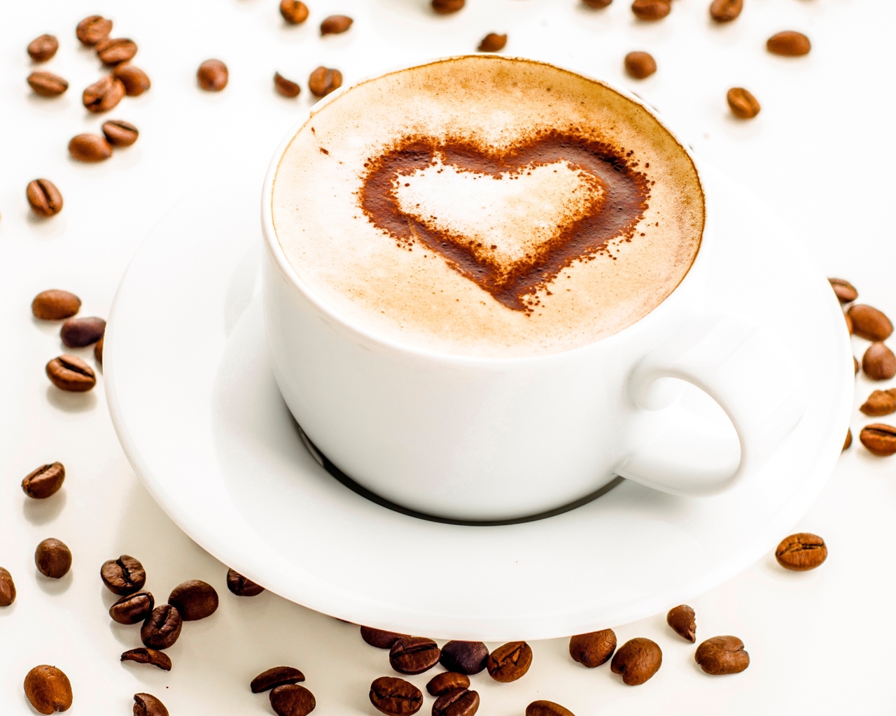 Das Cappuccino Heart Wallpaper 1280x1024