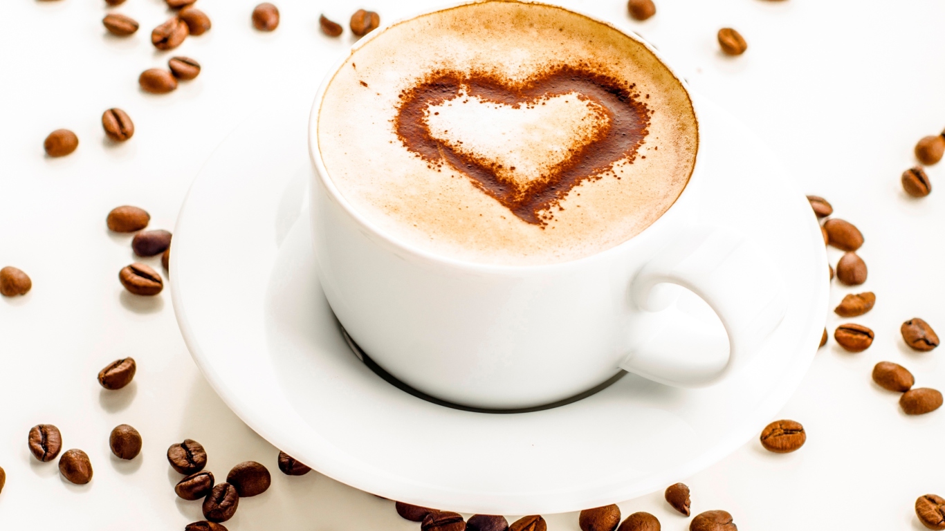 Cappuccino Heart wallpaper 1366x768