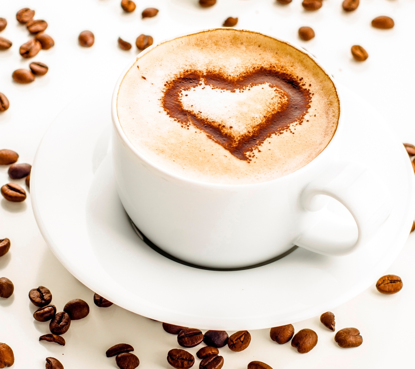 Das Cappuccino Heart Wallpaper 1440x1280