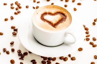 Cappuccino Heart Background for Android, iPhone and iPad