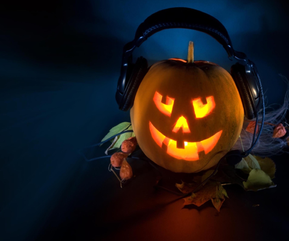 Screenshot №1 pro téma Pumpkin In Headphones 960x800