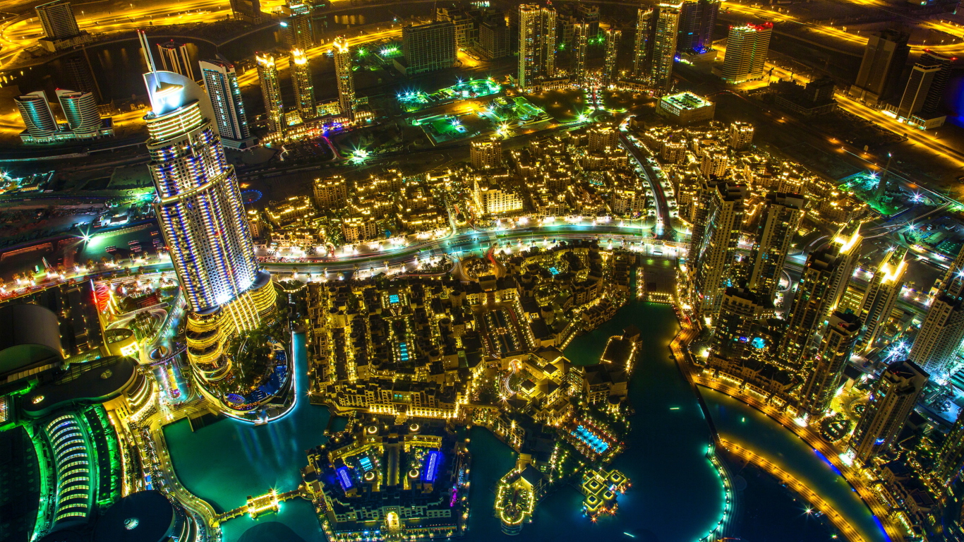 Sfondi Dubai Top View 1366x768
