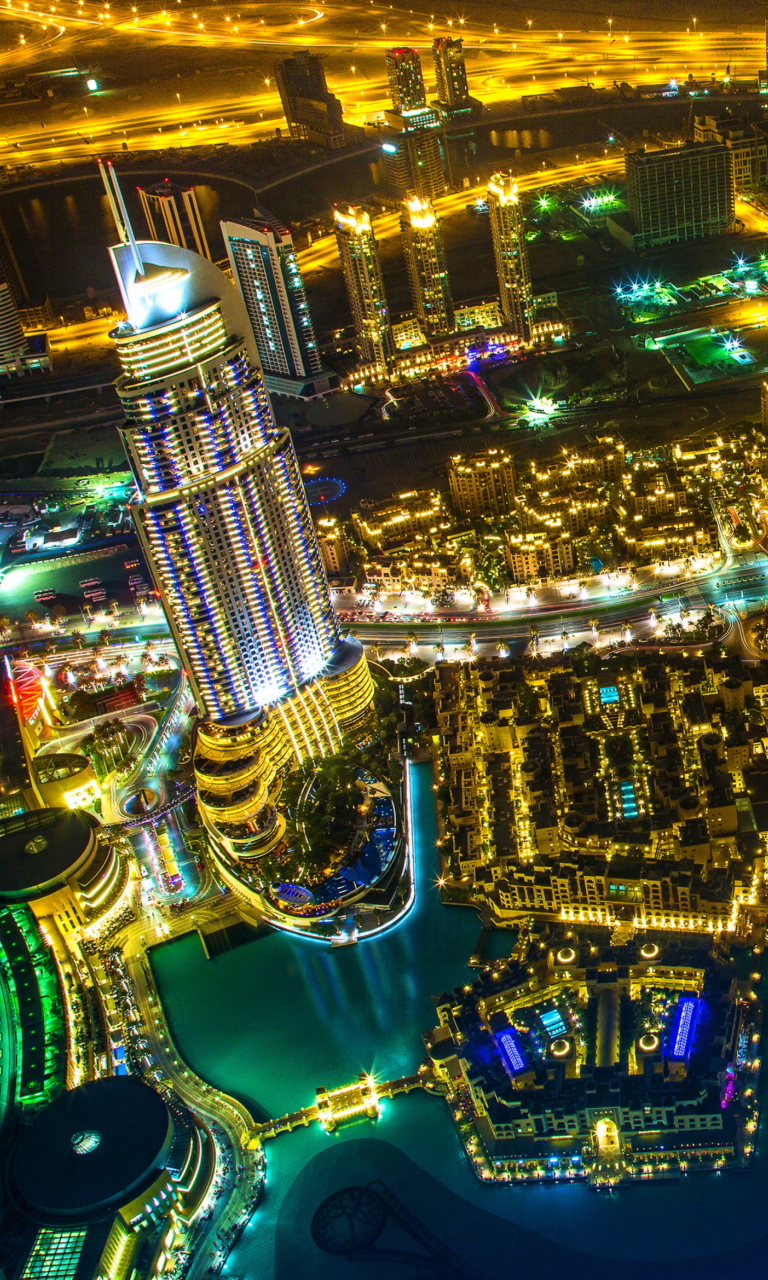 Das Dubai Top View Wallpaper 768x1280