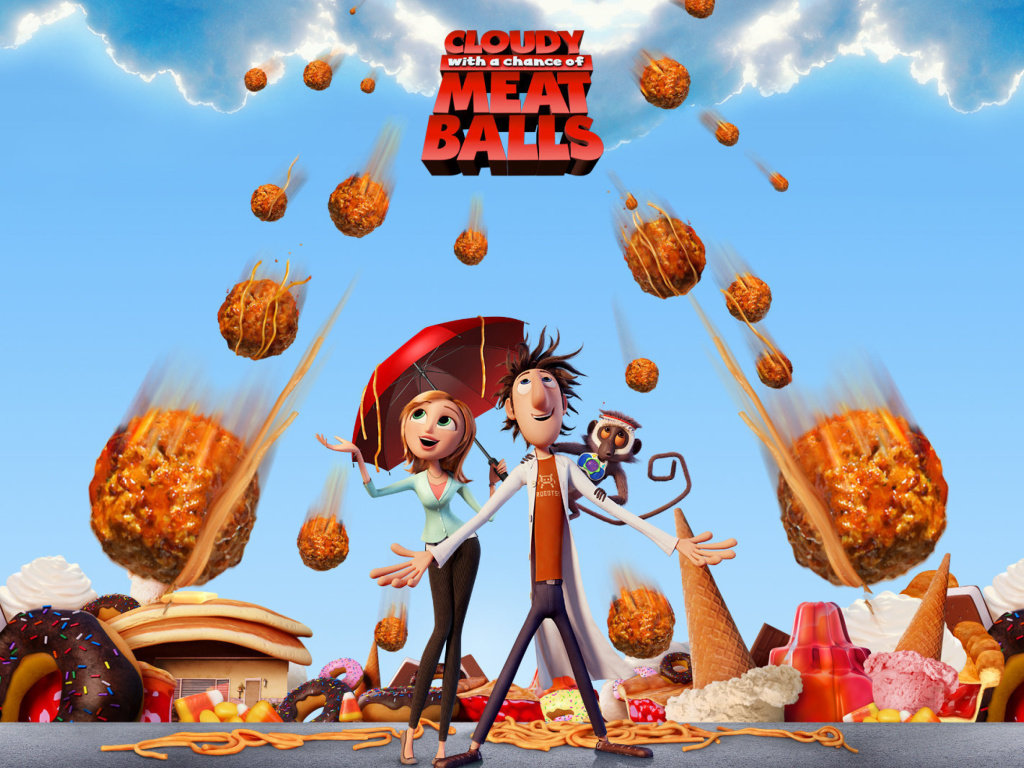 Cloudy with a Chance of Meatballs wallpaper 1024x768