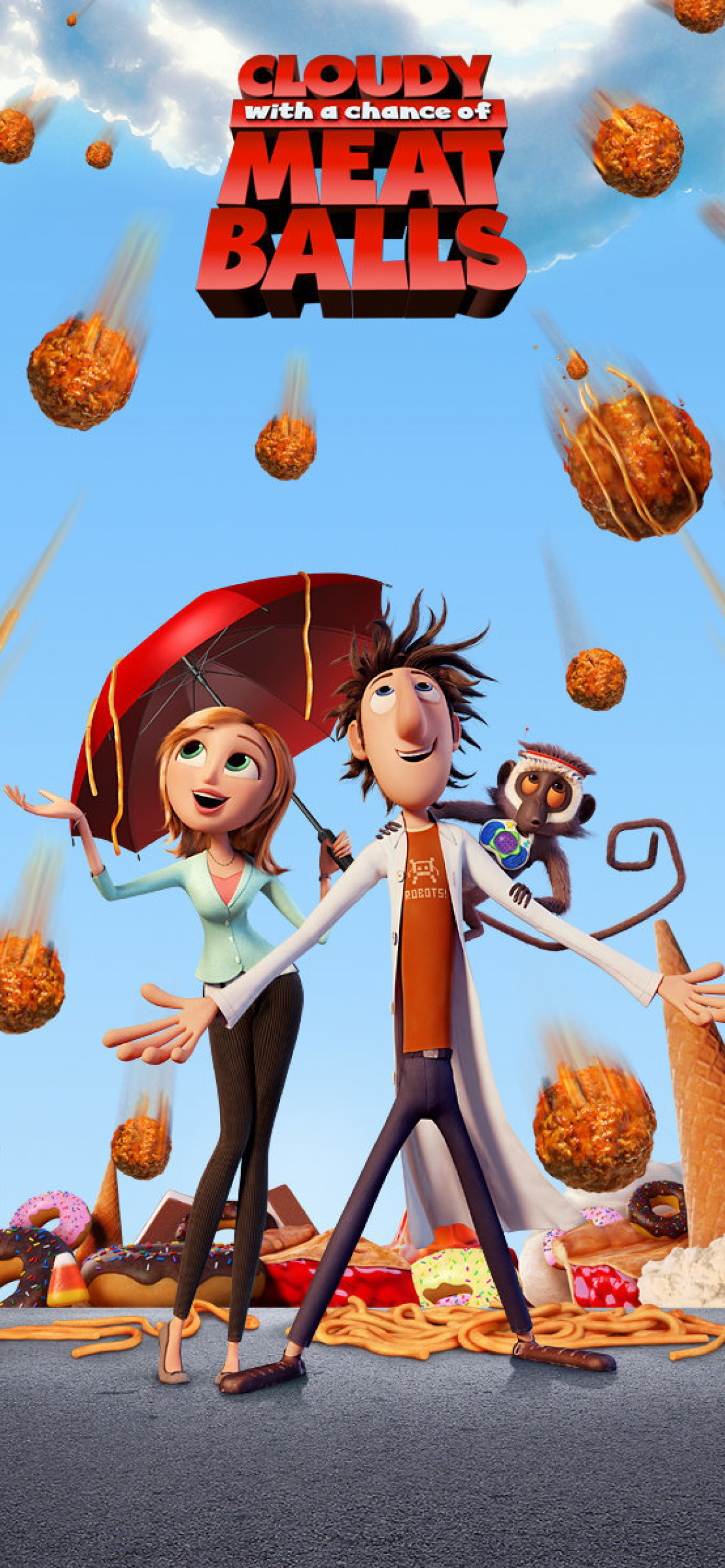 Fondo de pantalla Cloudy with a Chance of Meatballs 1170x2532