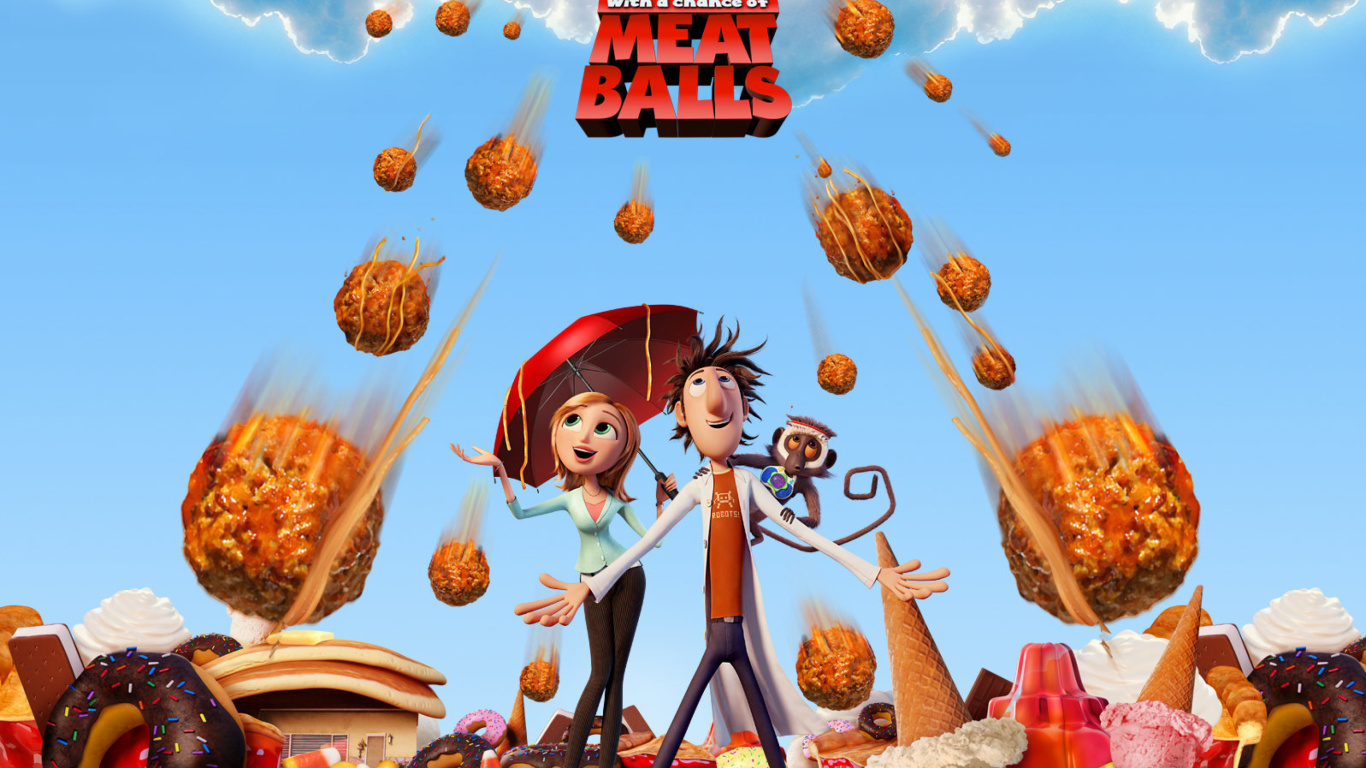 Das Cloudy with a Chance of Meatballs Wallpaper 1366x768