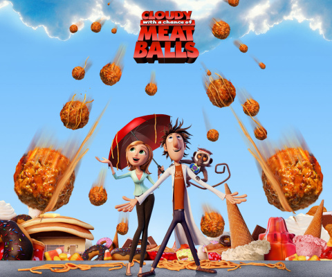 Обои Cloudy with a Chance of Meatballs 480x400