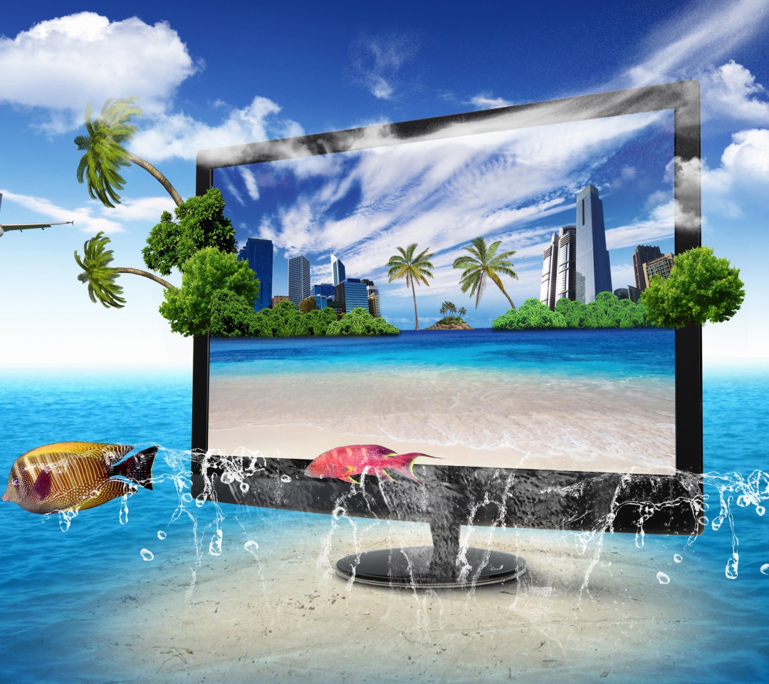 Fondo de pantalla Interactive TV Screen 1080x960