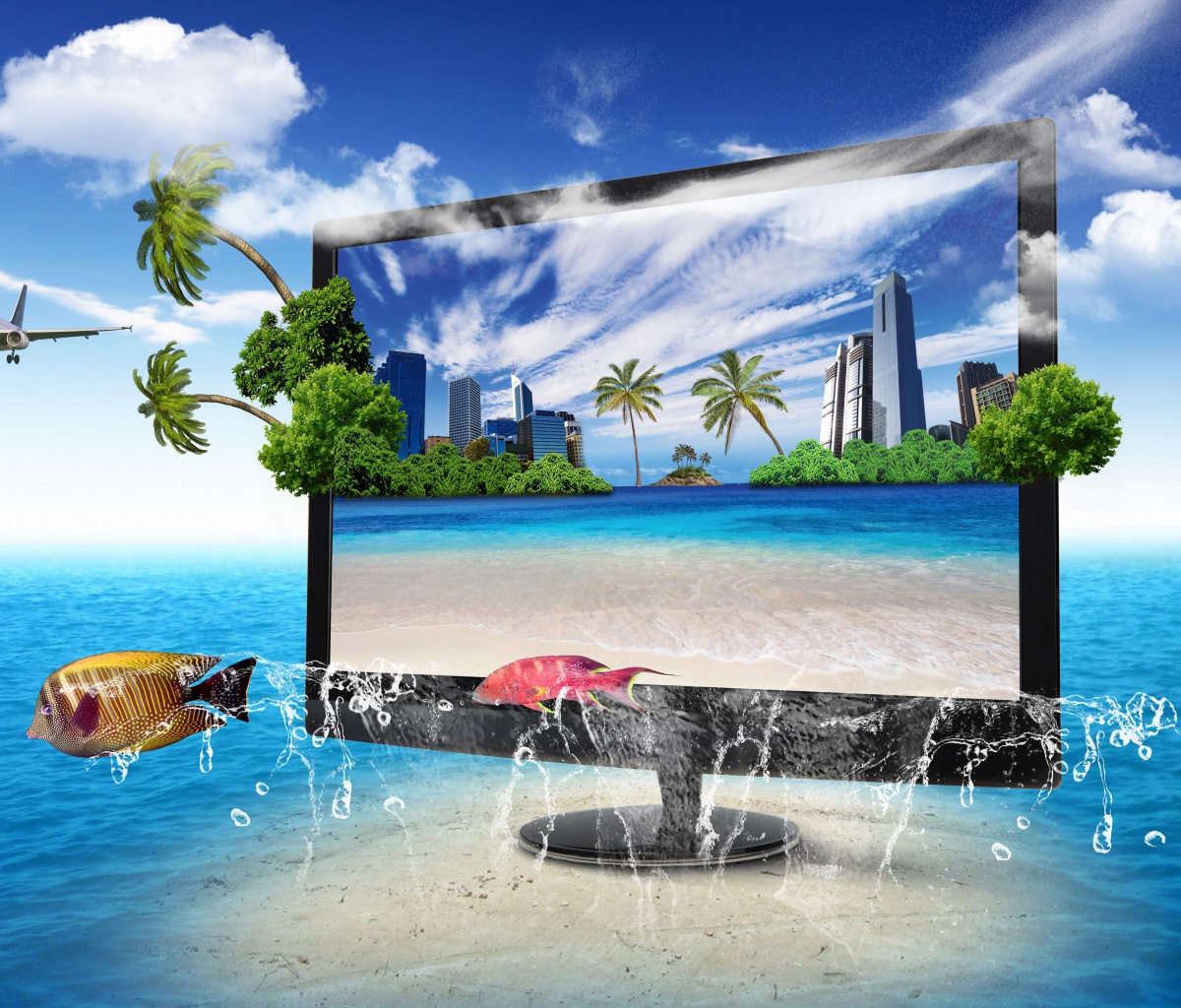 Das Interactive TV Screen Wallpaper 1200x1024