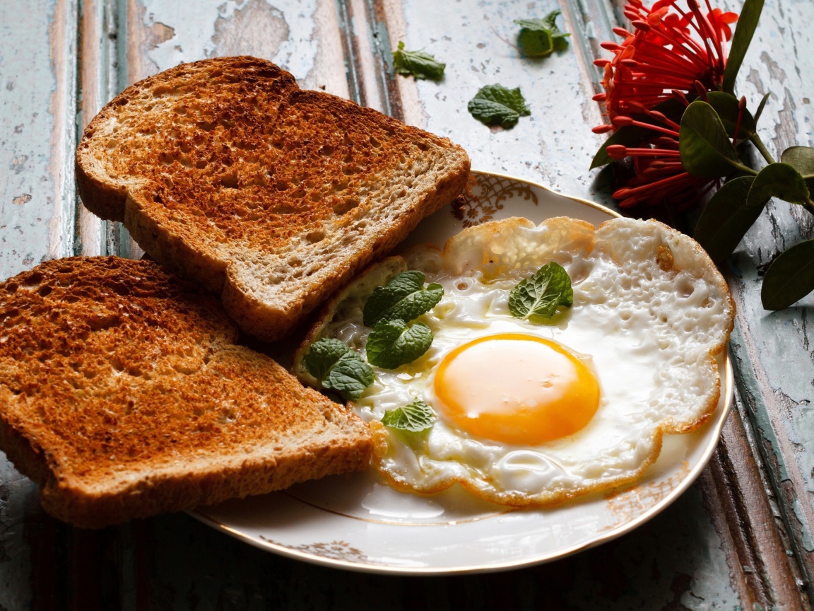 Sfondi Breakfast eggs and toast 1152x864