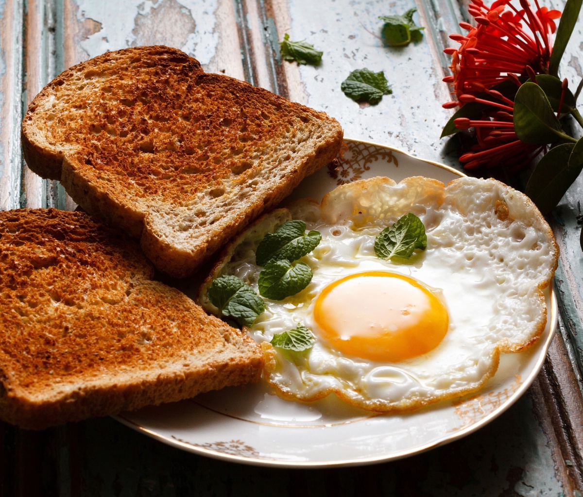 Sfondi Breakfast eggs and toast 1200x1024