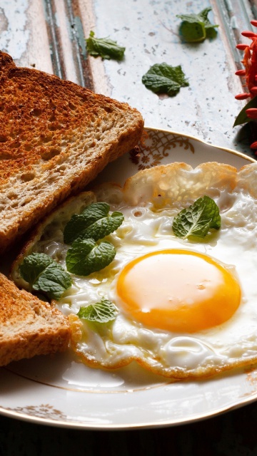 Das Breakfast eggs and toast Wallpaper 360x640