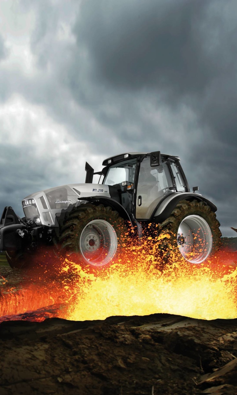 Das Lamborghini Tractor Wallpaper 768x1280