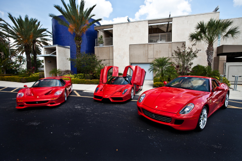 Обои Red Ferrari Supercar 480x320