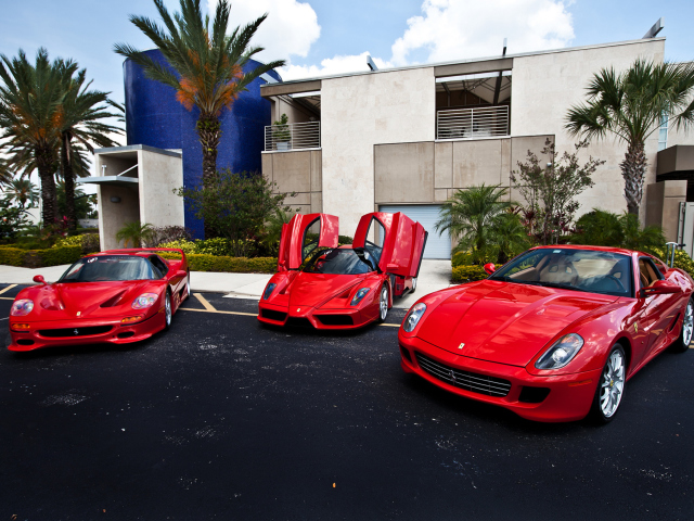 Обои Red Ferrari Supercar 640x480
