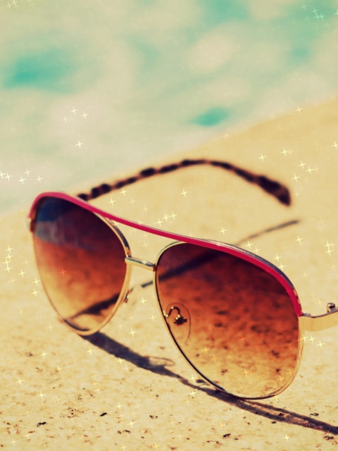 Das Sunglasses By Pool Wallpaper 480x640