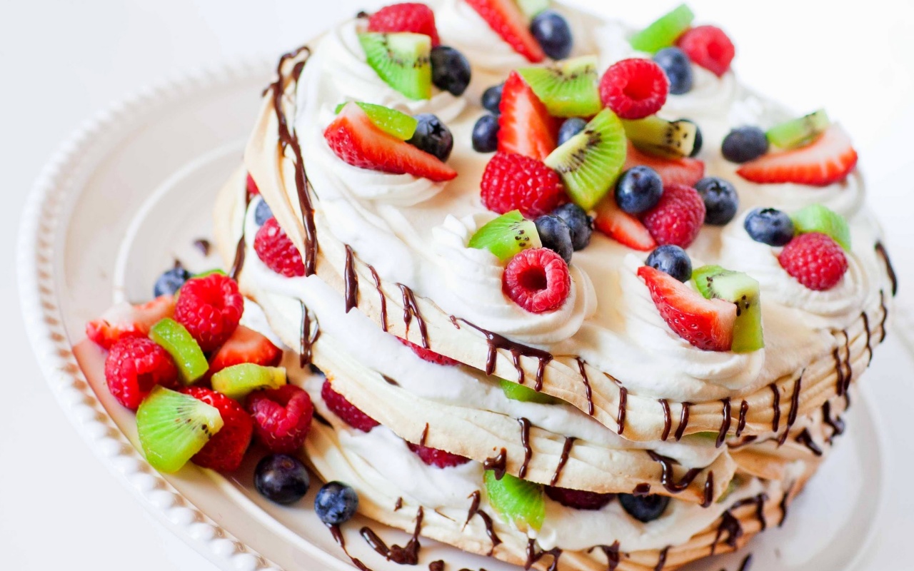 Обои Fruit cake 1280x800