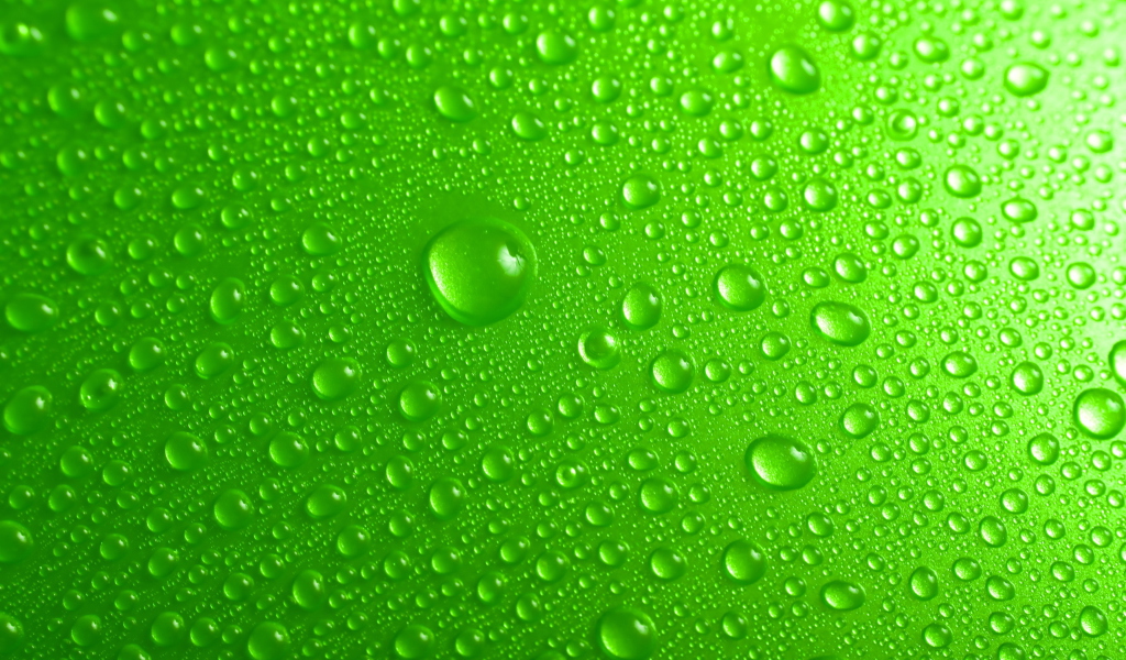Sfondi Green Water Drops 1024x600