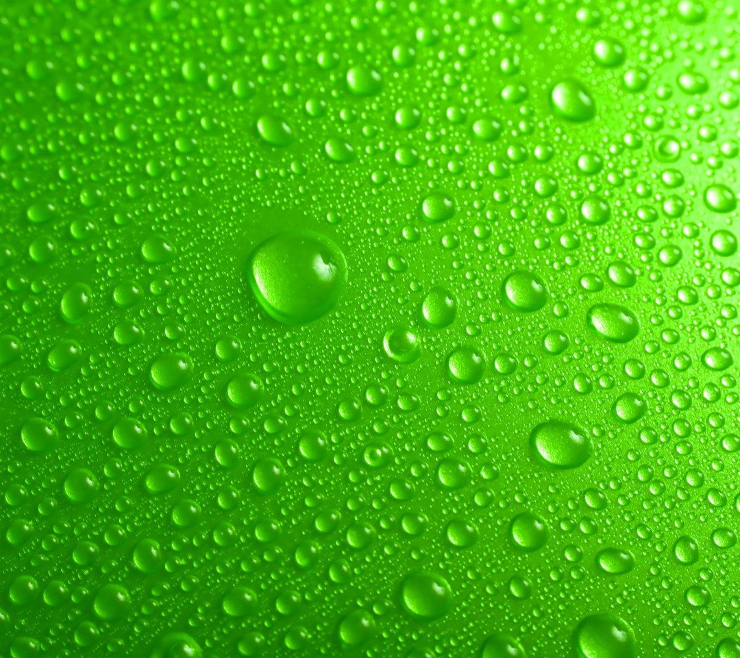 Sfondi Green Water Drops 1080x960