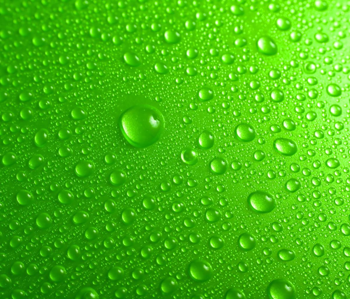 Обои Green Water Drops 1200x1024