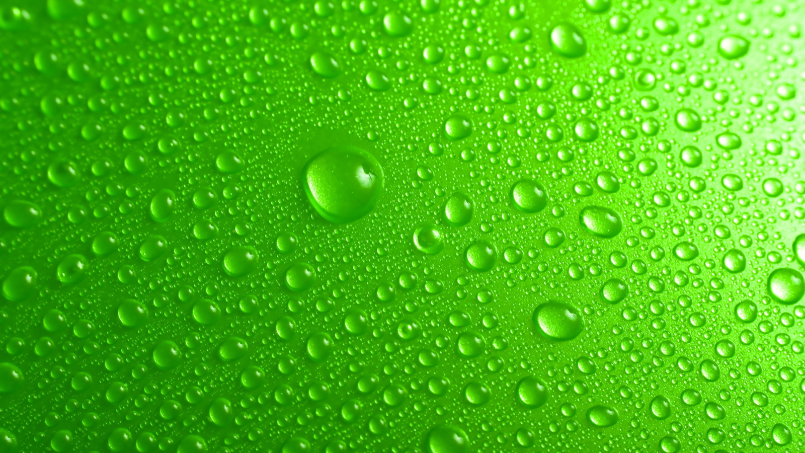 Sfondi Green Water Drops 1600x900