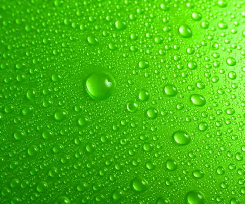Sfondi Green Water Drops 480x400