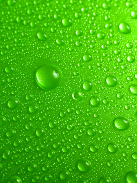 Screenshot №1 pro téma Green Water Drops 480x640