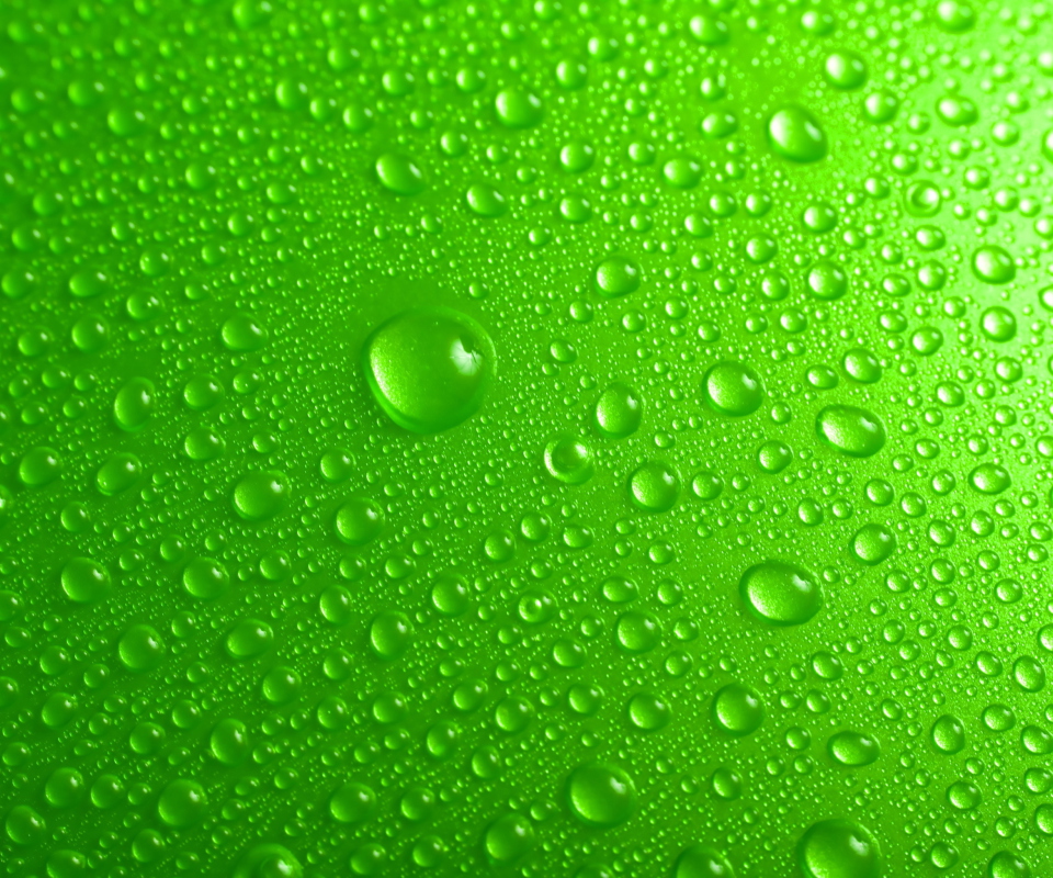 Das Green Water Drops Wallpaper 960x800