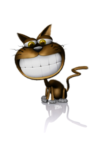 Fondo de pantalla 3D Smiling Cat 320x480