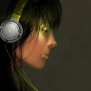 Das Girl With Headphones Wallpaper 128x128