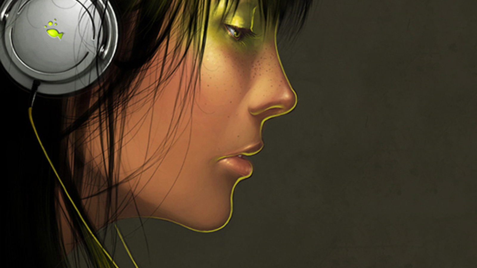 Screenshot №1 pro téma Girl With Headphones 1600x900