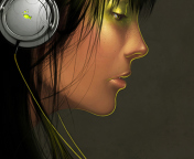 Girl With Headphones wallpaper 176x144