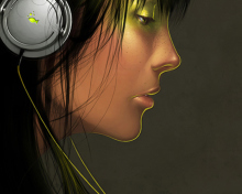 Girl With Headphones wallpaper 220x176